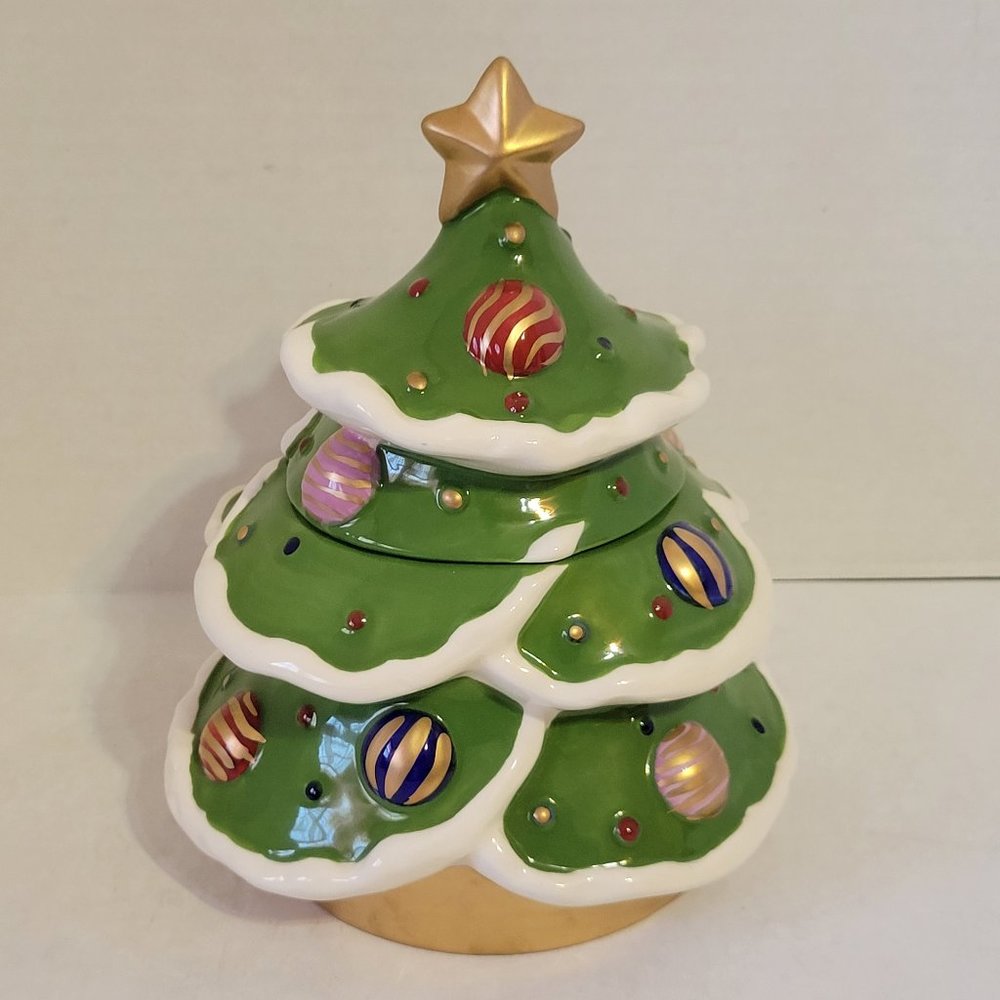 David's Cookies Cookie Jar Christmas Tree Ceramic Winter Holiday